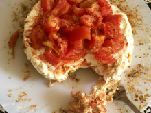 Tiramisu de tomate et fromage de chèvre