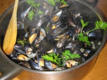 Moules au vin blanc et persil