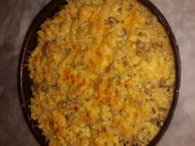 Gratin de pâtes aux champignons au morbier