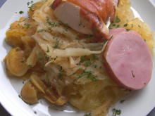Chapon & choucroute à l'infusion de foin