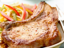 Côte de porc marinée, caramélisée au citron