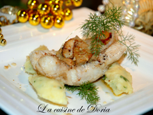 Lotte de Noël et sa purée de panais