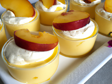 Madeleine St Michel, bavaroise vanille et nectarine