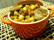 Cocotte d'andouillette, pommes caramélisées au sirop d'érable