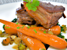 Carré d'agneau et carottes paillasson