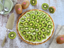 Tarte au kiwi à la ricotta et zeste de citron