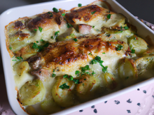 Gratin d'andouillettes aux poireaux