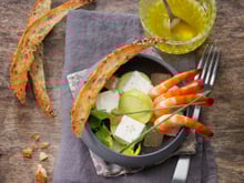 Avocat, pamplemousse, crevettes roses