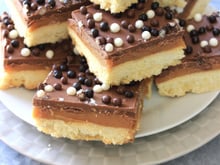 Carrés caramel beurre salé, chocolat dit shortbread