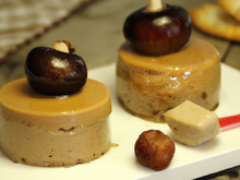 Sucette de foie gras aux châtaignes et leur crème châtaignes