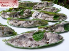 Pois gourmands farcis de ricotta à la sicilienne