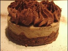 Entremets croustillant chocolat-bananes