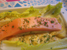 Gratin d'endives et de saumon fumé