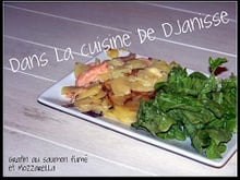 Gratin au saumon fumé et mozzarella