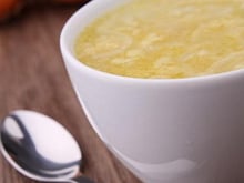 Soupe à l'oignon au Saint Albray et ses croutons