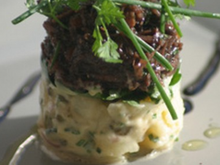 Salade de queue de bœuf aux pommes de terre et pomme fruit en ravigote