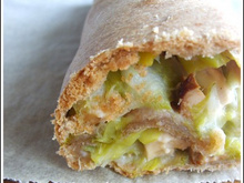 Rouleau comme une tarte au poireau et tofu fumé