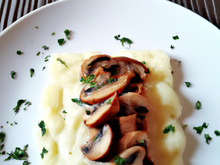 Parmentier de cabillaud aux 3 champignons