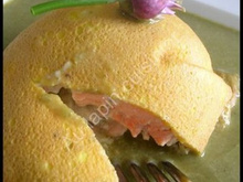 Dôme au saumon et son velouté à l'oseille