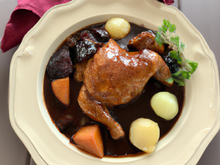 Coq au vin façon Bourguignonne