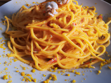 Spaghettis marines au safran