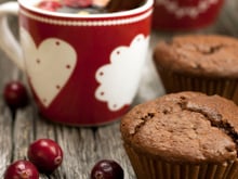 Muffins tout chocolat aux cranberries