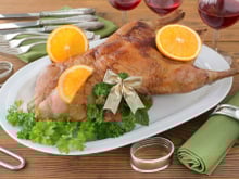 Canard chaponné à l'orange