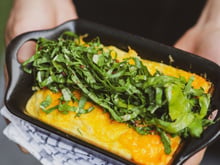 Gratin de blettes au lait de noisette et mimolette