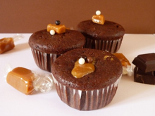 Cupcakes chocolat noir & caramel au beurre salé