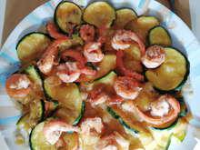 Sauté de gambas délice courgette