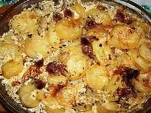 Gratin de pommes de terre aux gésiers confits