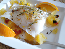 Filets de cabillaud aux agrumes en papillotte