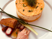 Flan de saumon et de crabe