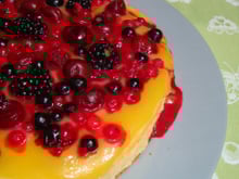 Cheesecake ricotta-fruits rouges au lemon curd