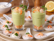 Verrines aux avocats et crevettes
