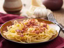 Spaghettis sauce façon carbonara