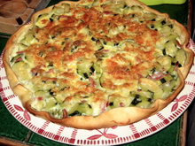 Tarte aux courgettes et lardons