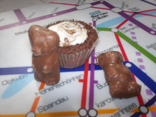 Cupcakes chocolat aux oursons guimauves