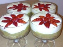 Verrine rhubarbe-fraise à la crème de mascarpone