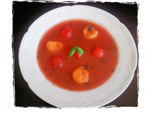 Gaspacho au melon et à la pastèque