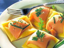 Papillotte de saumon aux ravioles