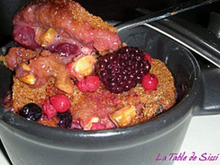 Pain perdu au lait de coco fruits rouge et pistache