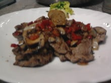 Escalopes de veau au poivron et aux champignons