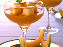 Aperitif léger - Verrines de melons à la liqueur de cognac-caramel