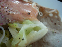 Crêpes au saumon et aux poireaux