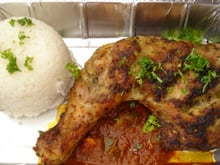 Dinde braisée avec du riz