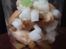 Verrine Chaud Froid de poire au Poulet