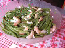 Salade de haricots verts aux crevettes