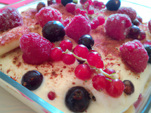 Tiramisu aux fruits rouges frais et fromage blanc