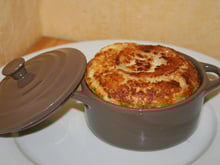Soufflé de chèvre aux trois poivrons